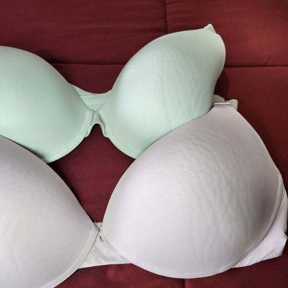Victoria’s Secret Bras Lot 2 Women 38C Aqua Teal & Blush Pink Convertible Straps - Picture 3 of 15